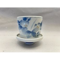 Lille Kop / Hvid, Bl Blomster Med Lg