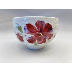 Matcha Kop / Hvid, Pink Blomst