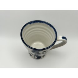 Krus / Hvid, Bl Blomster Og Cirkler