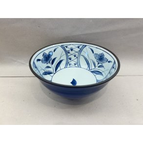 Ramen Skl / Hvid, Bl Blomster Cirkler