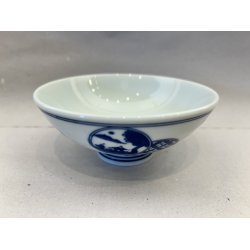 Risskl / Hvid, Japansk Motiv I Cirkler