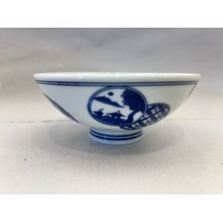 Risskl / Hvid, Japansk Motiv I Cirkler