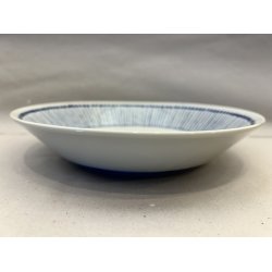 Skl / Hvid, Bl Linjer Kant