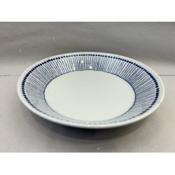 Skl / Hvid, Bl Linjer Kant