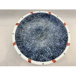 Skl / Mrkebl, Hvid Og Rd Kant