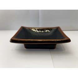 Firkantet Sojaskl / Sort, Brun Kant