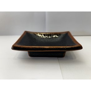 Firkantet Sojaskl / Sort, Brun Kant