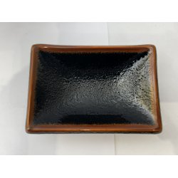 Firkantet Sojaskl / Sort, Brun Kant