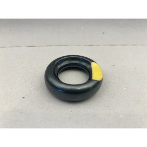 Spisepindeholder / Sort, Ring Med Gul Prik