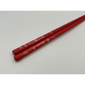 Spisepinde /  R�de, Hvide Blomster