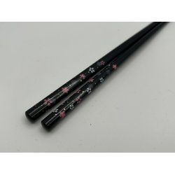 Spisepinde /  Sorte, Lilla Blomster