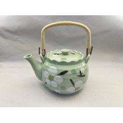 Tekande / Lysegrn, Hvide Blomster