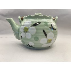 Tekande / Lysegrn, Hvide Blomster