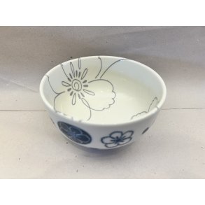 Lille Skl / Hvid, Bl Blomster