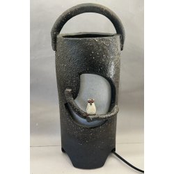 Lampe / Sort, Rund Med En Ugle