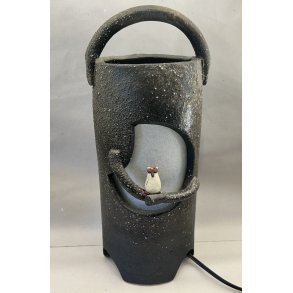 Lampe / Sort, Rund Med En Ugle