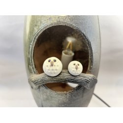 Lampe / Sort, Rund Med To Ugler