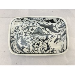 Firkantet Brne Tallerken / Dinosaurus