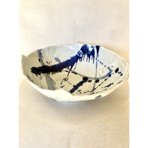 Stor Sk�l / Hvid, Bl� Striber