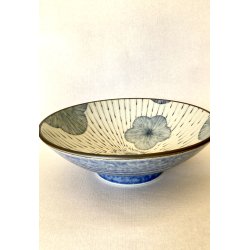 Skl / Hvid, Lysebl Blomster