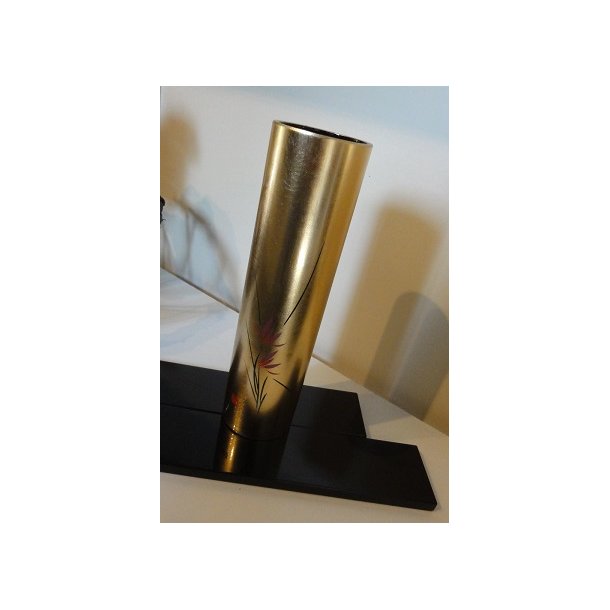 Vase / Guld, Cylinder Med blomster 