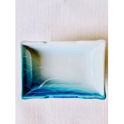 Firkantet Sojaskl / Hvid, Bl Blger