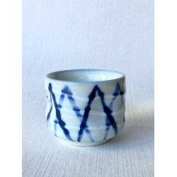 Sakekop / Hvid, Bl Streger