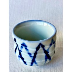 Sakekop / Hvid, Bl Streger