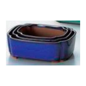 Rektangulr / Glaseret Bl, 3 St