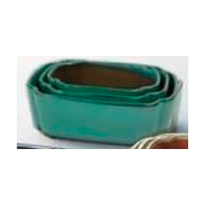 Rektangulr / Glaseret Grn, 3 St  