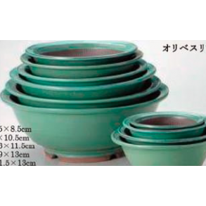 Rund / Glaseret Gr�n, �41.5�H16 cm 