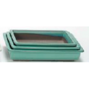 Rektangulr Stor / Glaseret Grn,3 St