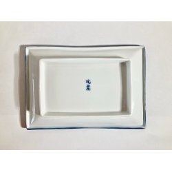 Rektangulr Tallerken / Hvid, Bl Bambus