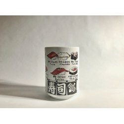 Kop / Hvid, Sushi Motiv