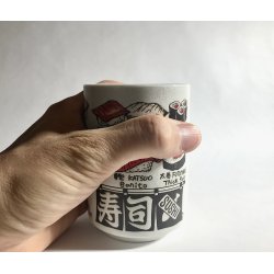 Kop / Hvid, Sushi Motiv